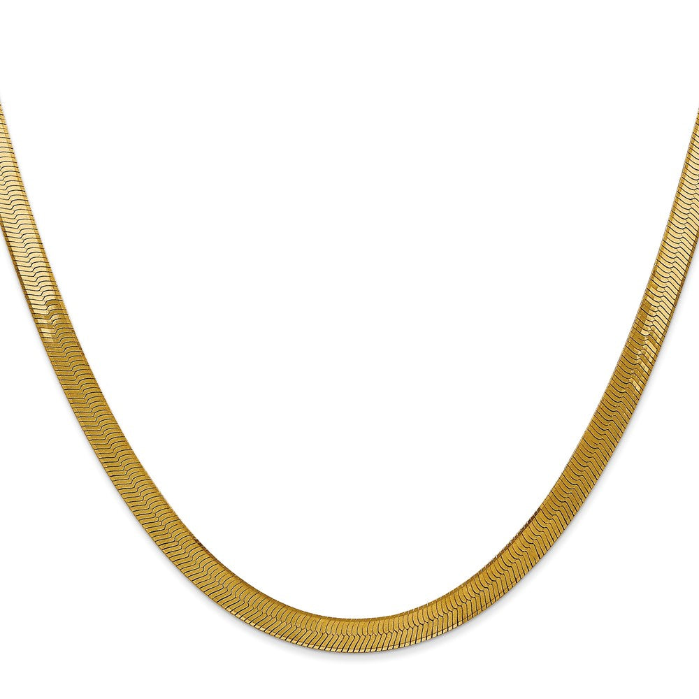 14K 16 inch 5mm Silky Herringbone with Lobster Clasp Chain