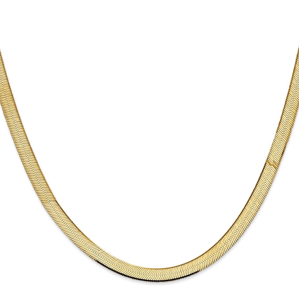 14K 18 inch 5.5mm Silky Herringbone with Lobster Clasp Chain