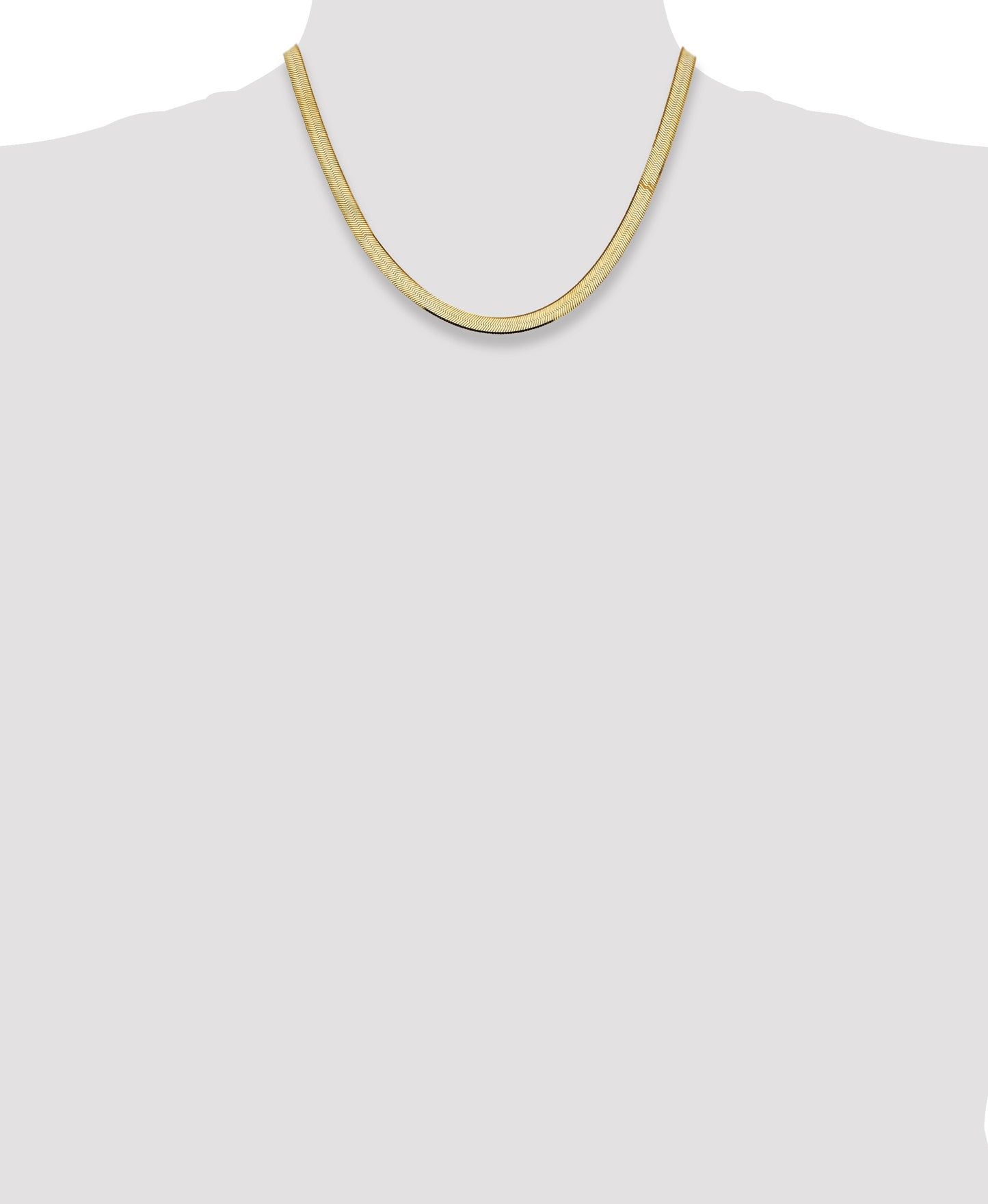 14K 18 inch 5.5mm Silky Herringbone with Lobster Clasp Chain