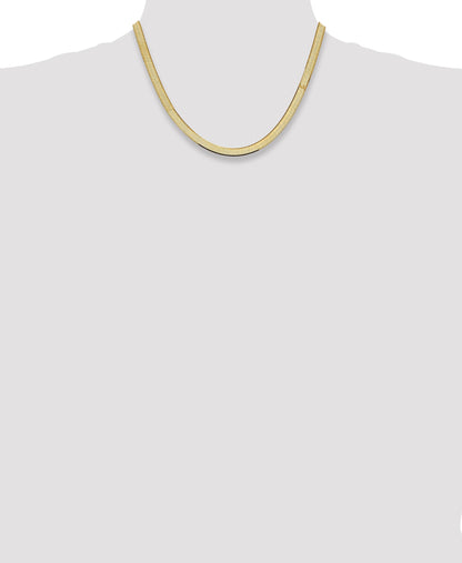 14K 18 inch 5.5mm Silky Herringbone with Lobster Clasp Chain