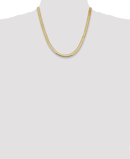 14K 20 inch 5.5mm Silky Herringbone with Lobster Clasp Chain
