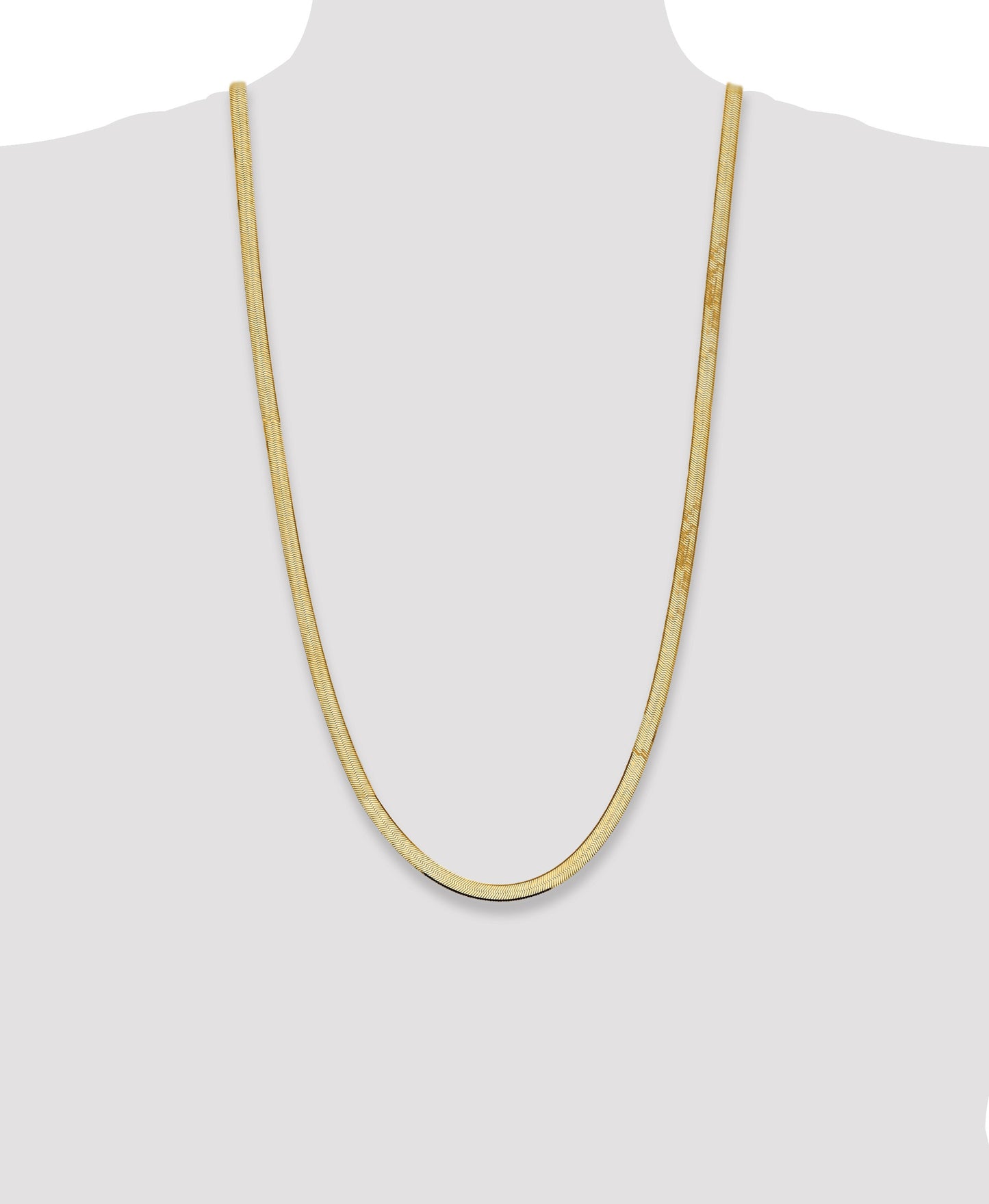 14K 30 inch 5.5mm Silky Herringbone with Lobster Clasp Chain