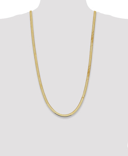 14K 30 inch 5.5mm Silky Herringbone with Lobster Clasp Chain