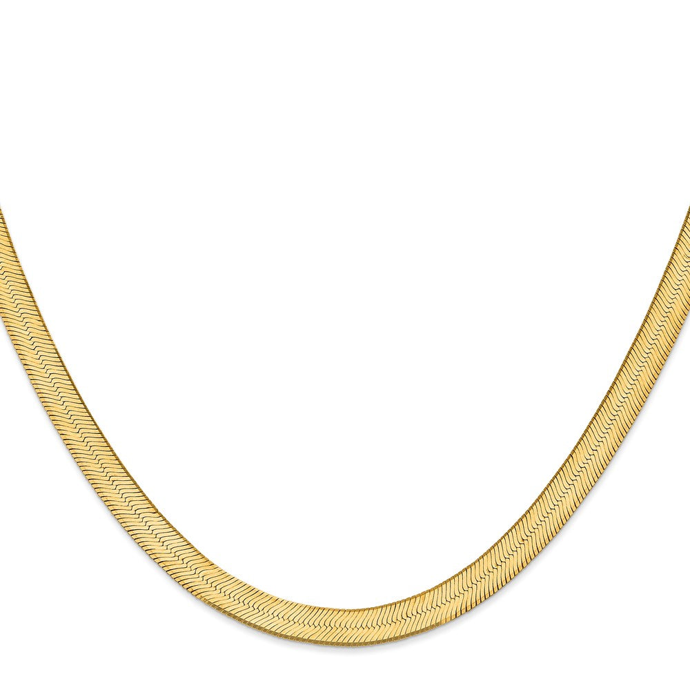 14K 18 inch 6.5mm Silky Herringbone with Lobster Clasp Chain