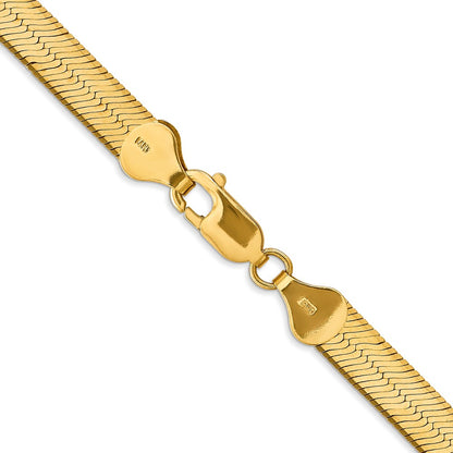 14K 18 inch 6.5mm Silky Herringbone with Lobster Clasp Chain