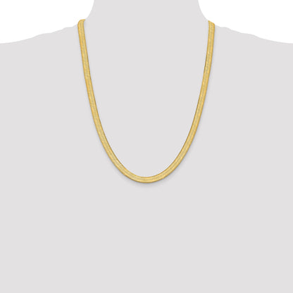 14K 24 inch 6.5mm Silky Herringbone with Lobster Clasp Chain