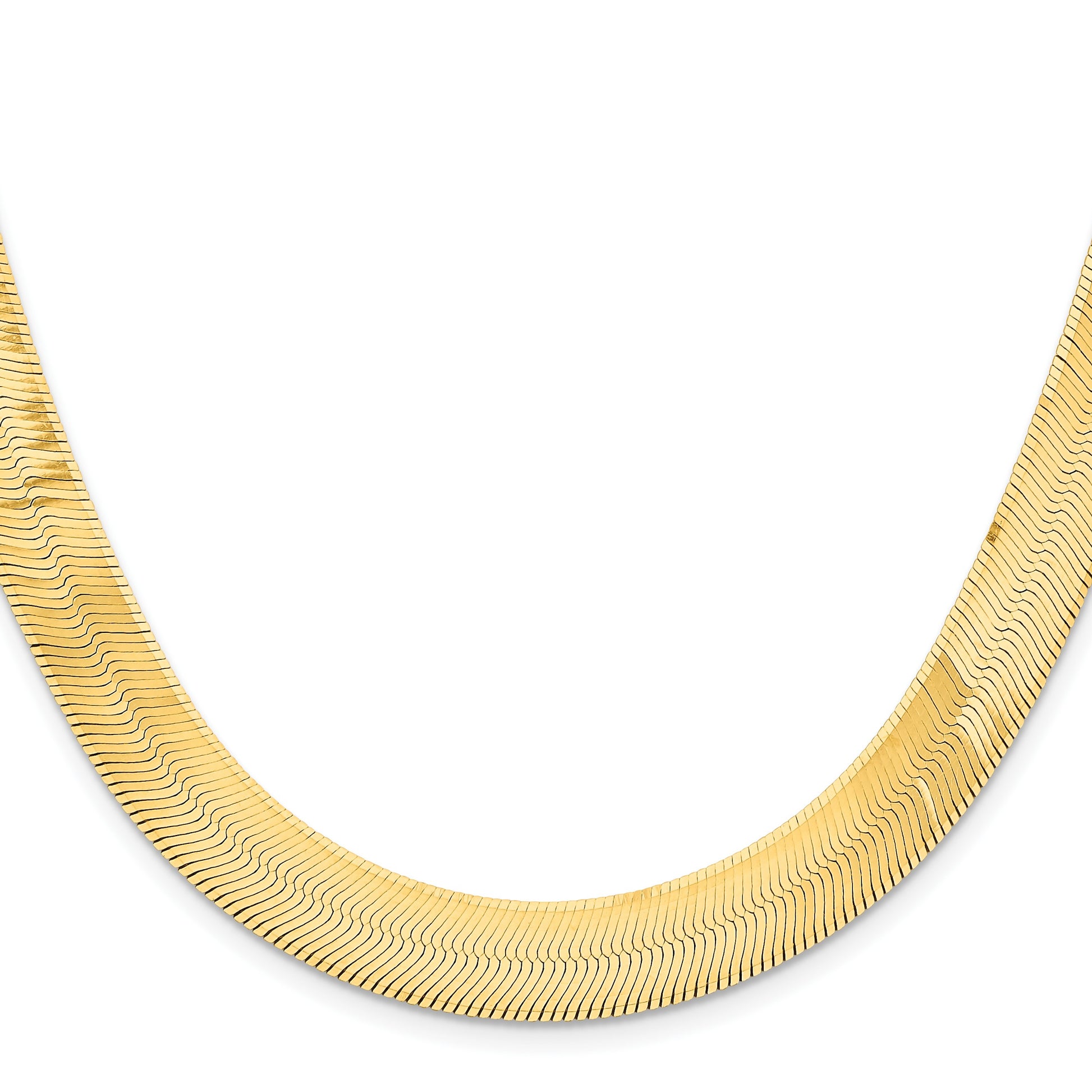14K 20 inch 10mm Silky Herringbone with Lobster Clasp Chain