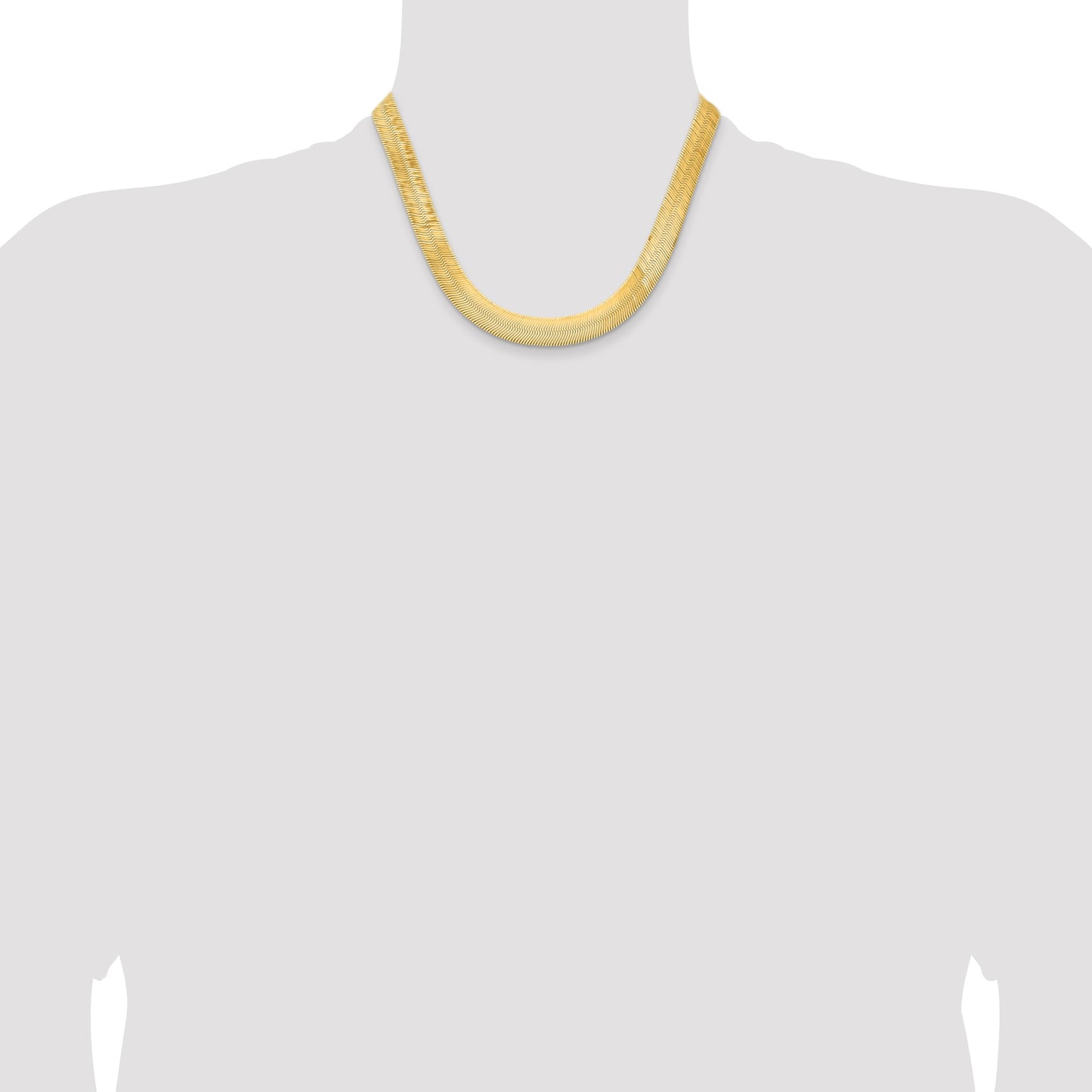 14K 18 inch 10mm Silky Herringbone with Lobster Clasp Chain