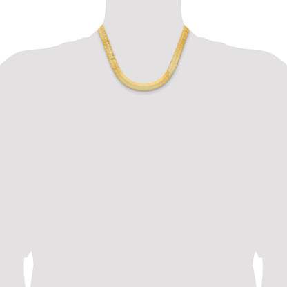 14K 18 inch 10mm Silky Herringbone with Lobster Clasp Chain