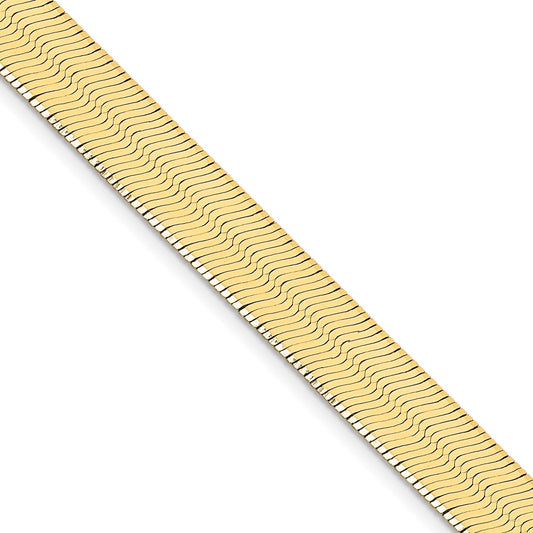 14K 20 inch 10mm Silky Herringbone with Lobster Clasp Chain