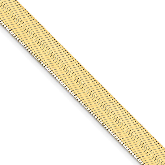 14K 22 inch 10mm Silky Herringbone with Lobster Clasp Chain