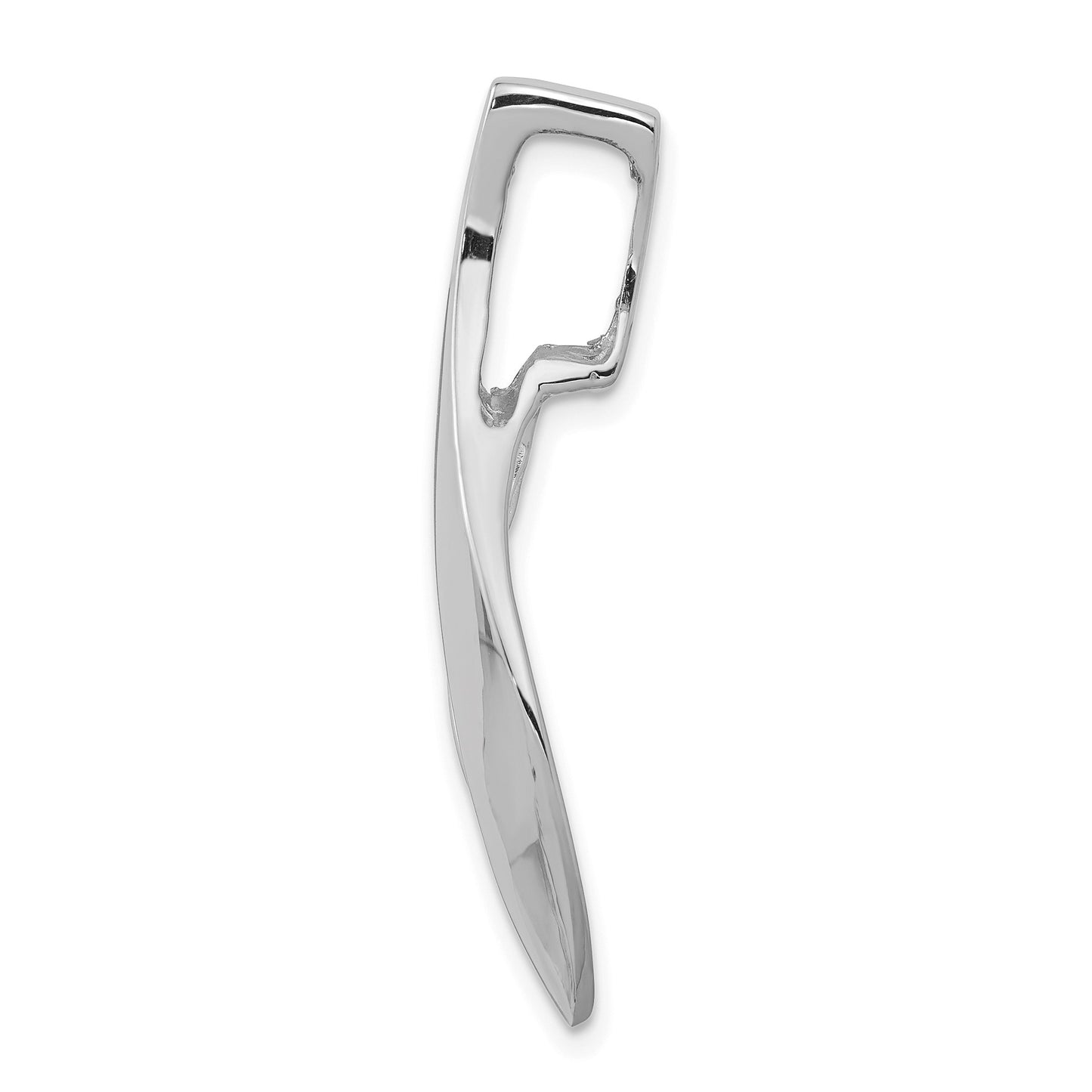 14k White Gold Polished Slide Fits up to 6mm Regular/Fancy/Reversible Omega
