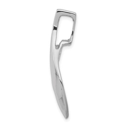 14k White Gold Polished Slide Fits up to 6mm Regular/Fancy/Reversible Omega