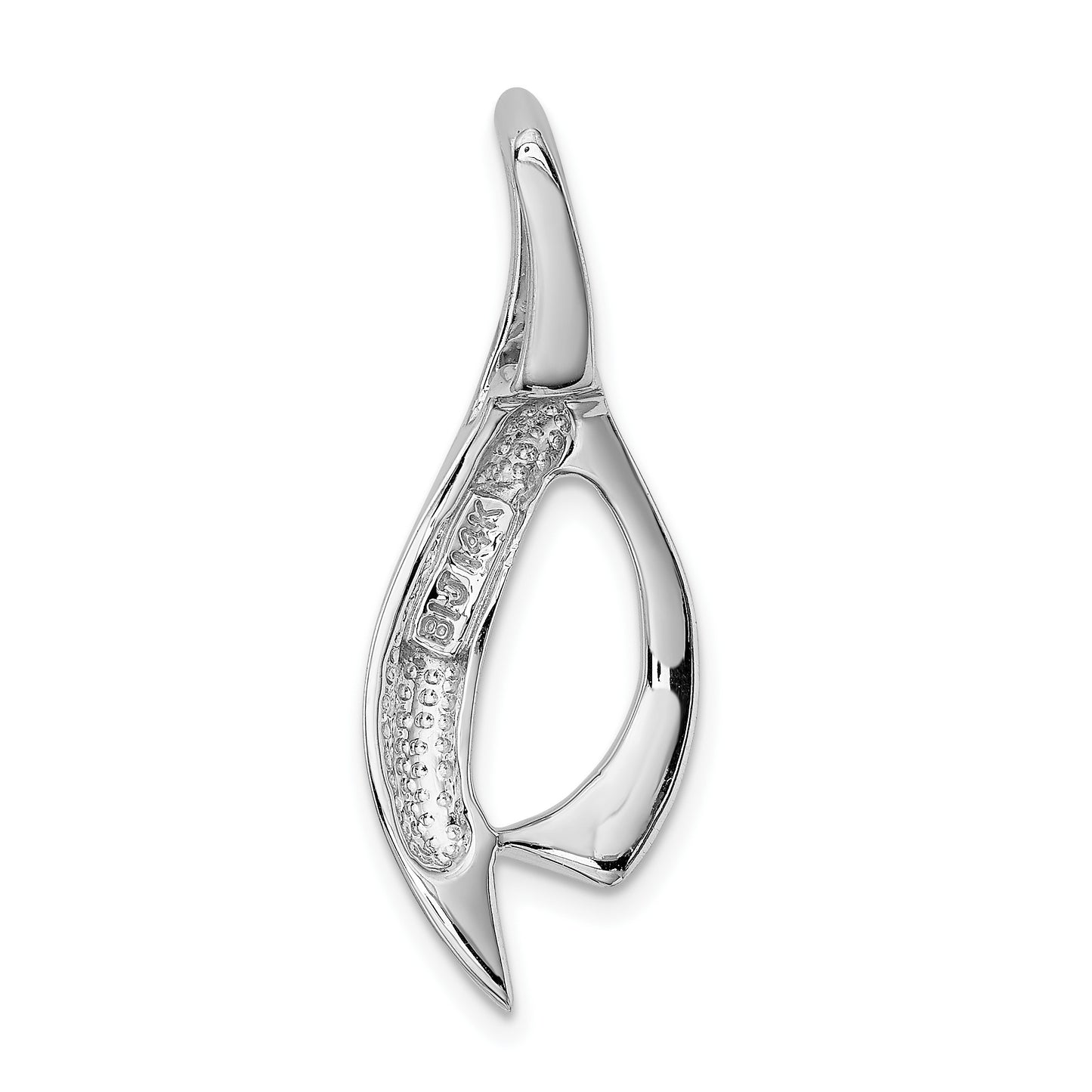14k White Gold Polished Slide Fits up to 6mm Regular/Fancy/Reversible Omega