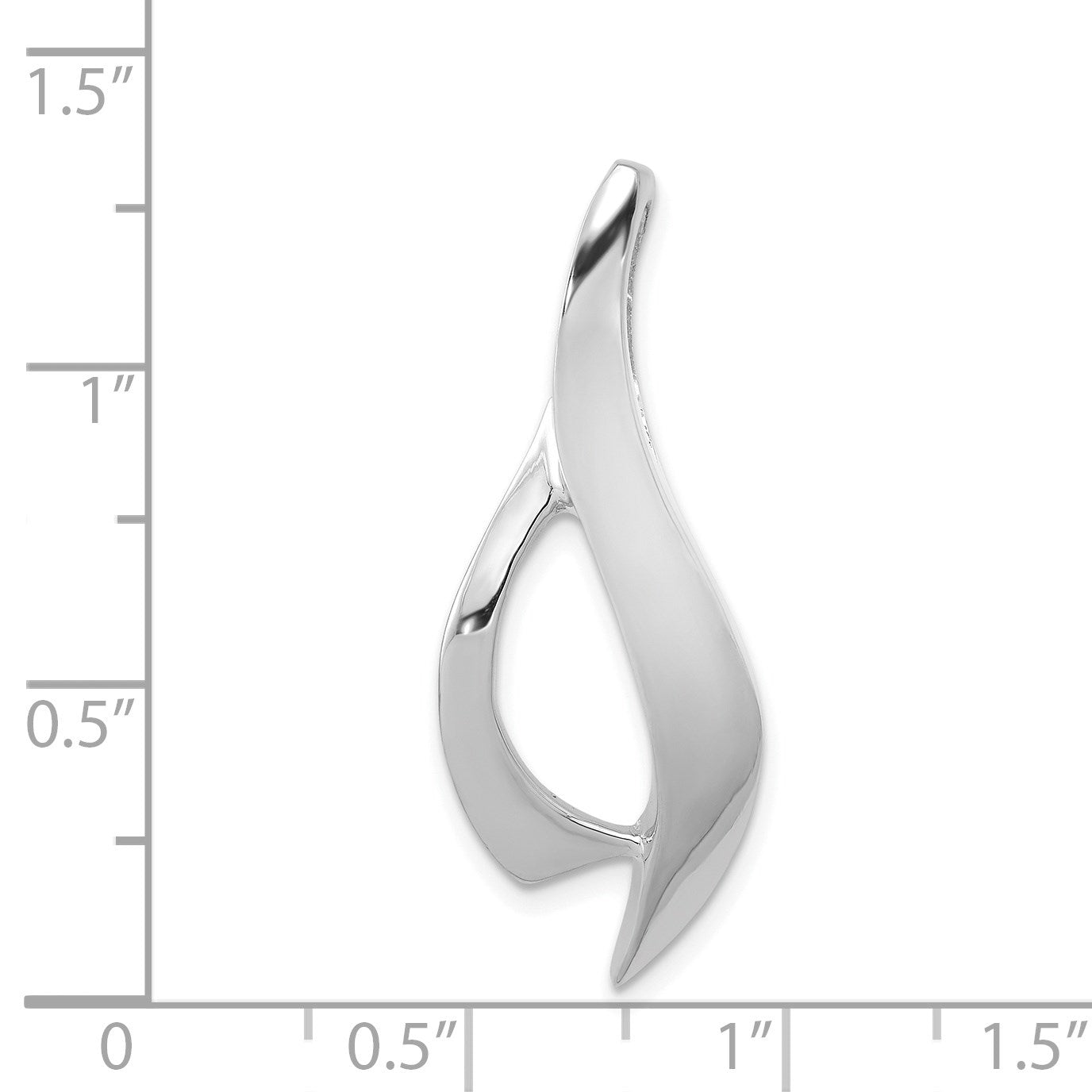 14k White Gold Polished Slide Fits up to 6mm Regular/Fancy/Reversible Omega