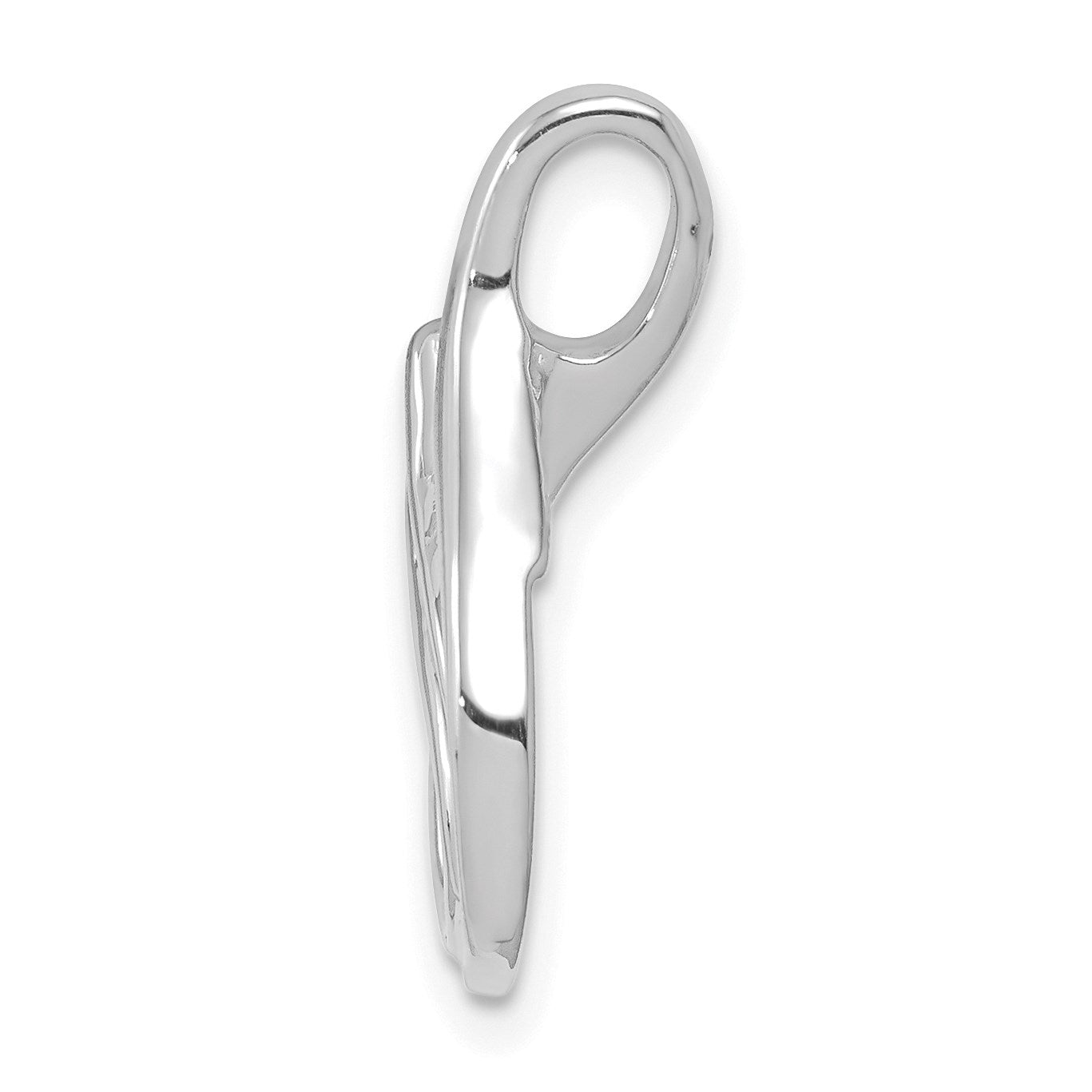 14k White Gold Polished Slide Fits up to 2mm Regular/4mm Fancy or Reversible Omega