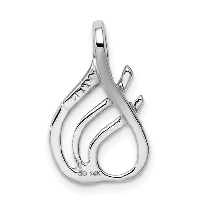 14k White Gold Polished Slide Fits up to 2mm Regular/4mm Fancy or Reversible Omega