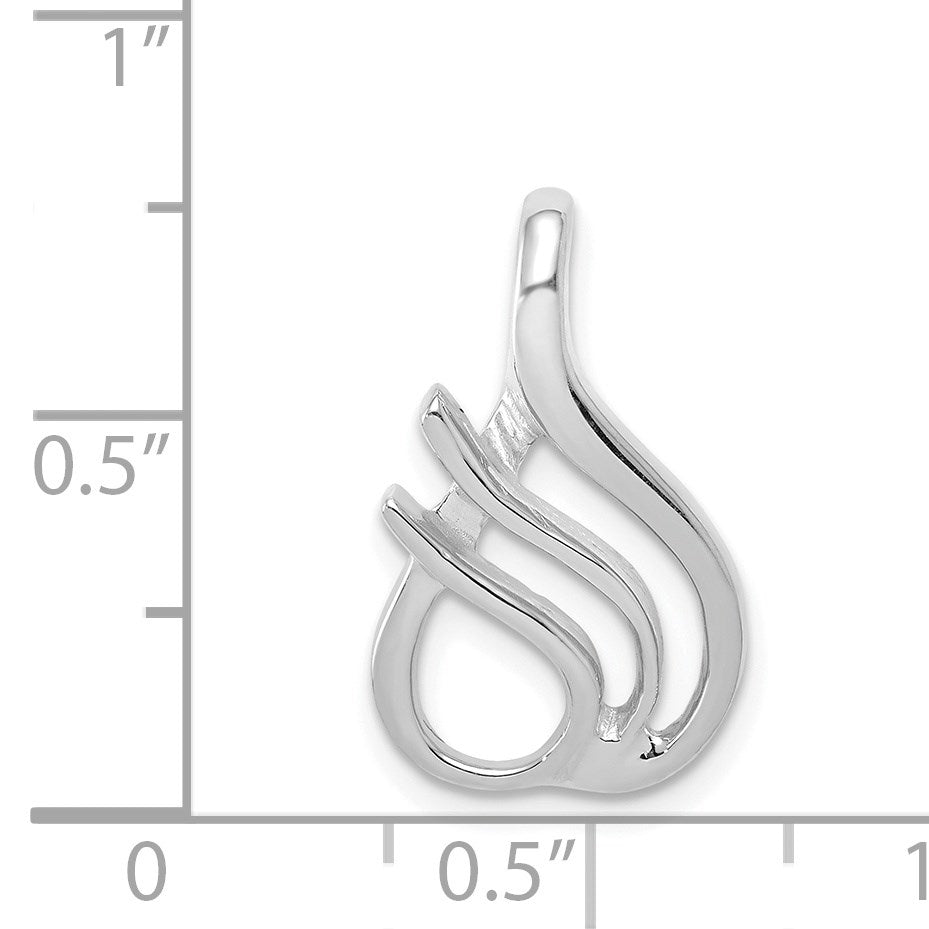14k White Gold Polished Slide Fits up to 2mm Regular/4mm Fancy or Reversible Omega