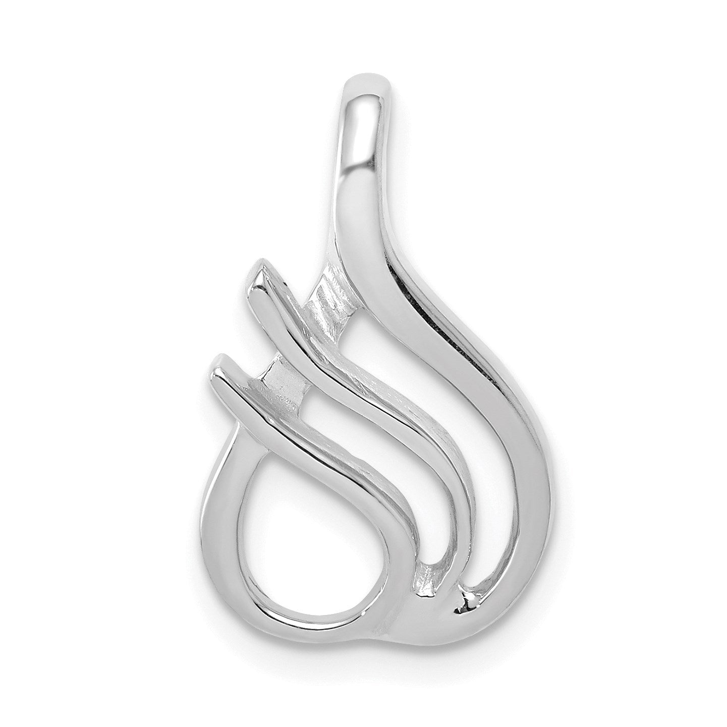 14k White Gold Polished Slide Fits up to 2mm Regular/4mm Fancy or Reversible Omega