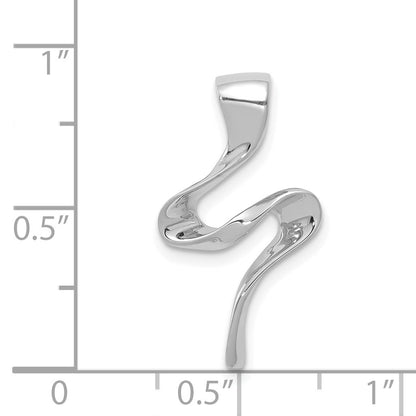 14k White Gold Polished Slide Fits up to 2mm Regular/4mm Fancy or Reversible Omega