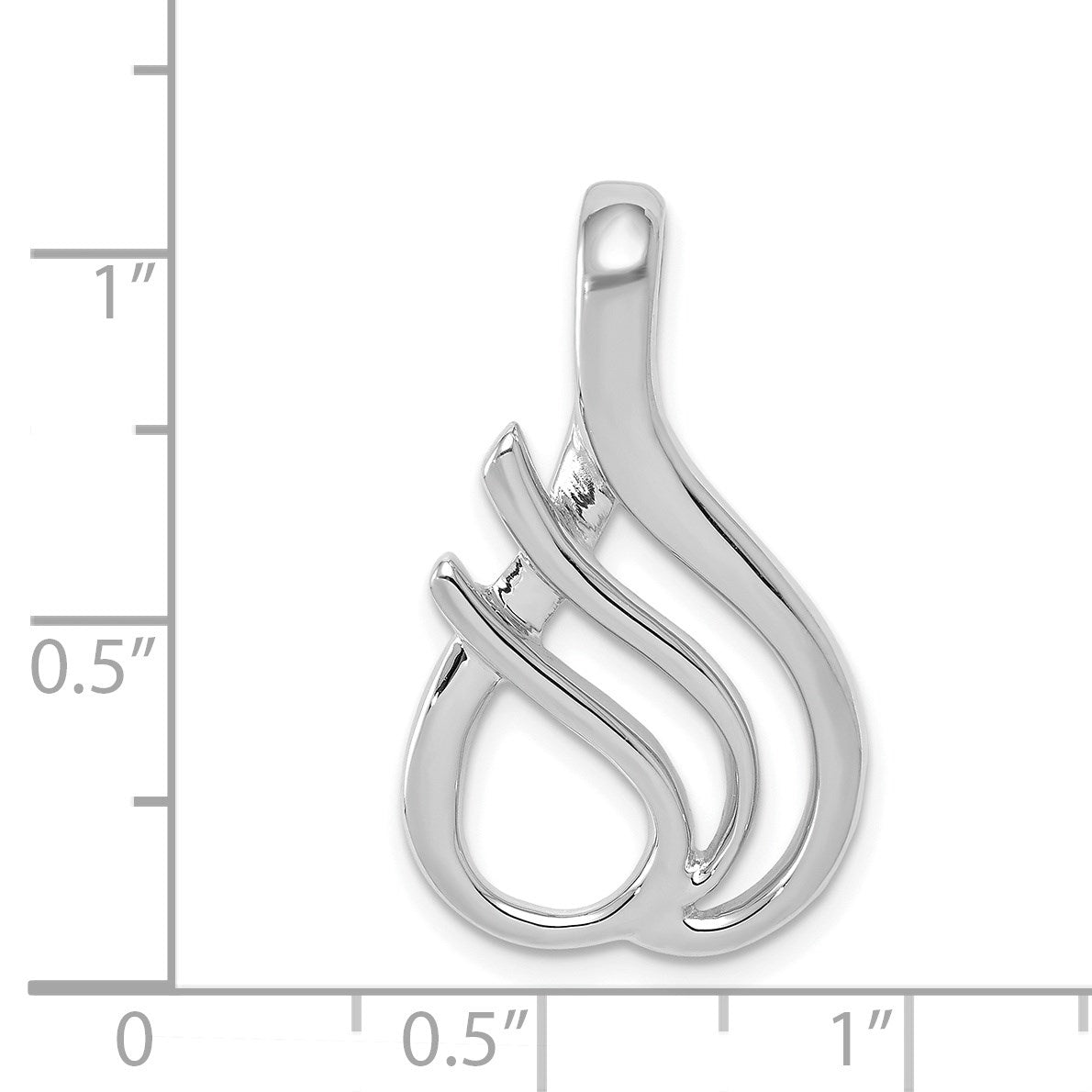 14k White Gold Polished Slide Fits up to 4mm Regular/6mm Fancy or Reversible Omega