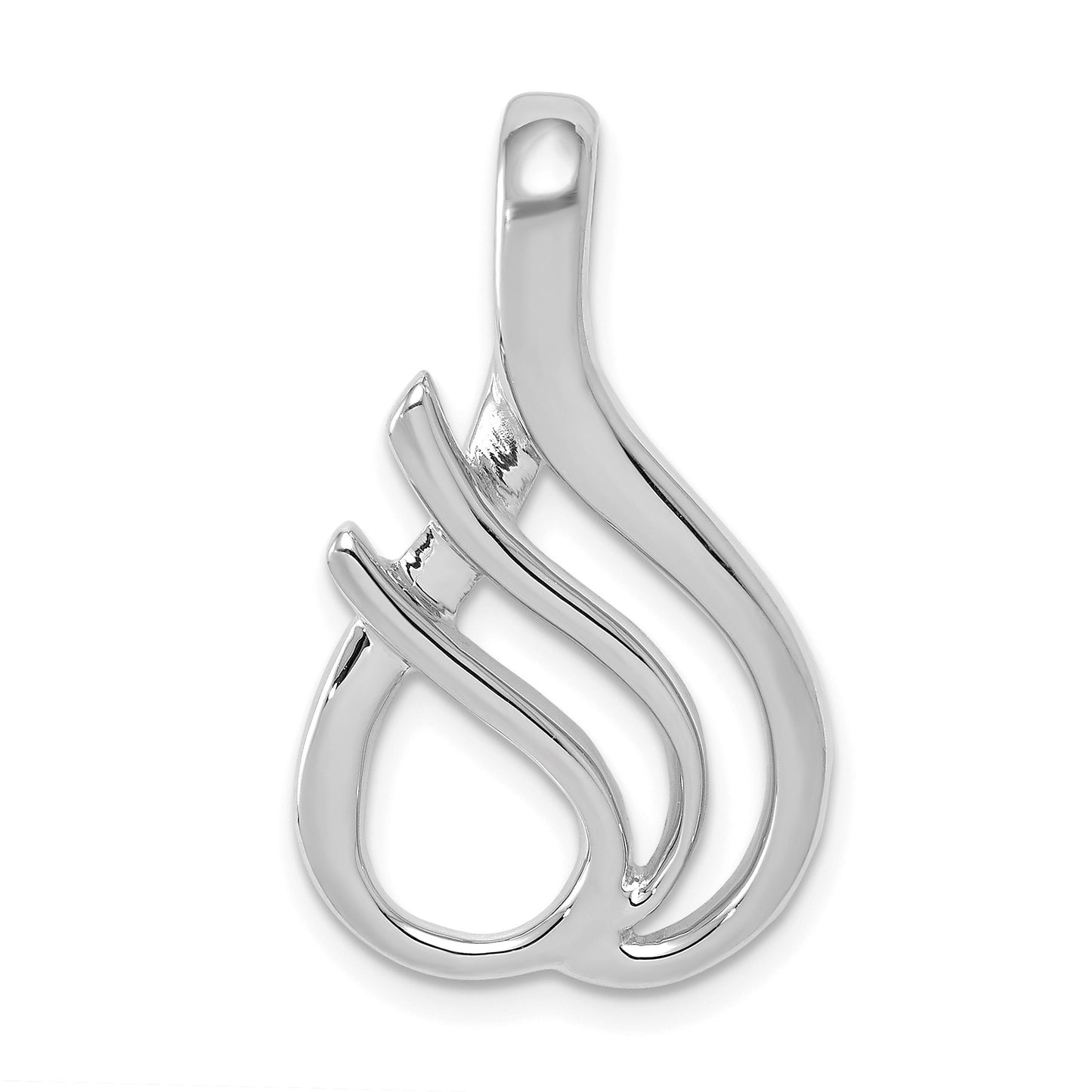 14k White Gold Polished Slide Fits up to 4mm Regular/6mm Fancy or Reversible Omega