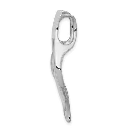 14k White Gold Polished Slide Fits up to 6mm Regular/8mm Fancy or Reversible Omega