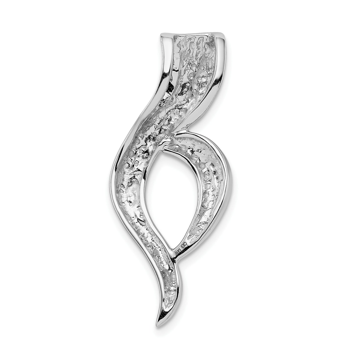 14k White Gold Polished Slide Fits up to 6mm Regular/8mm Fancy or Reversible Omega