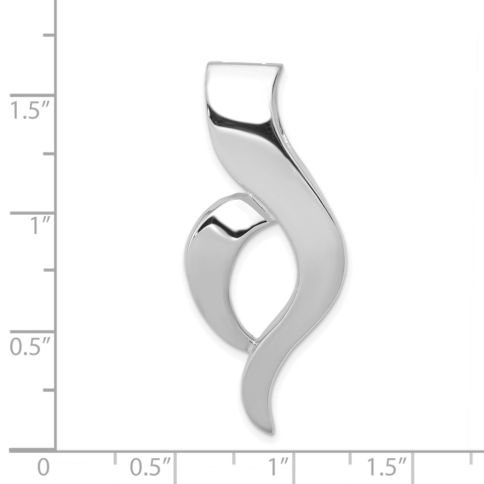 14k White Gold Polished Slide Fits up to 6mm Regular/8mm Fancy or Reversible Omega