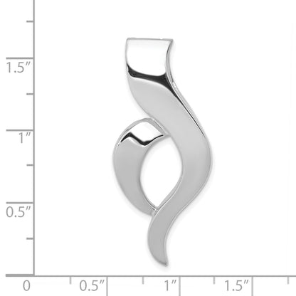 14k White Gold Polished Slide Fits up to 6mm Regular/8mm Fancy or Reversible Omega