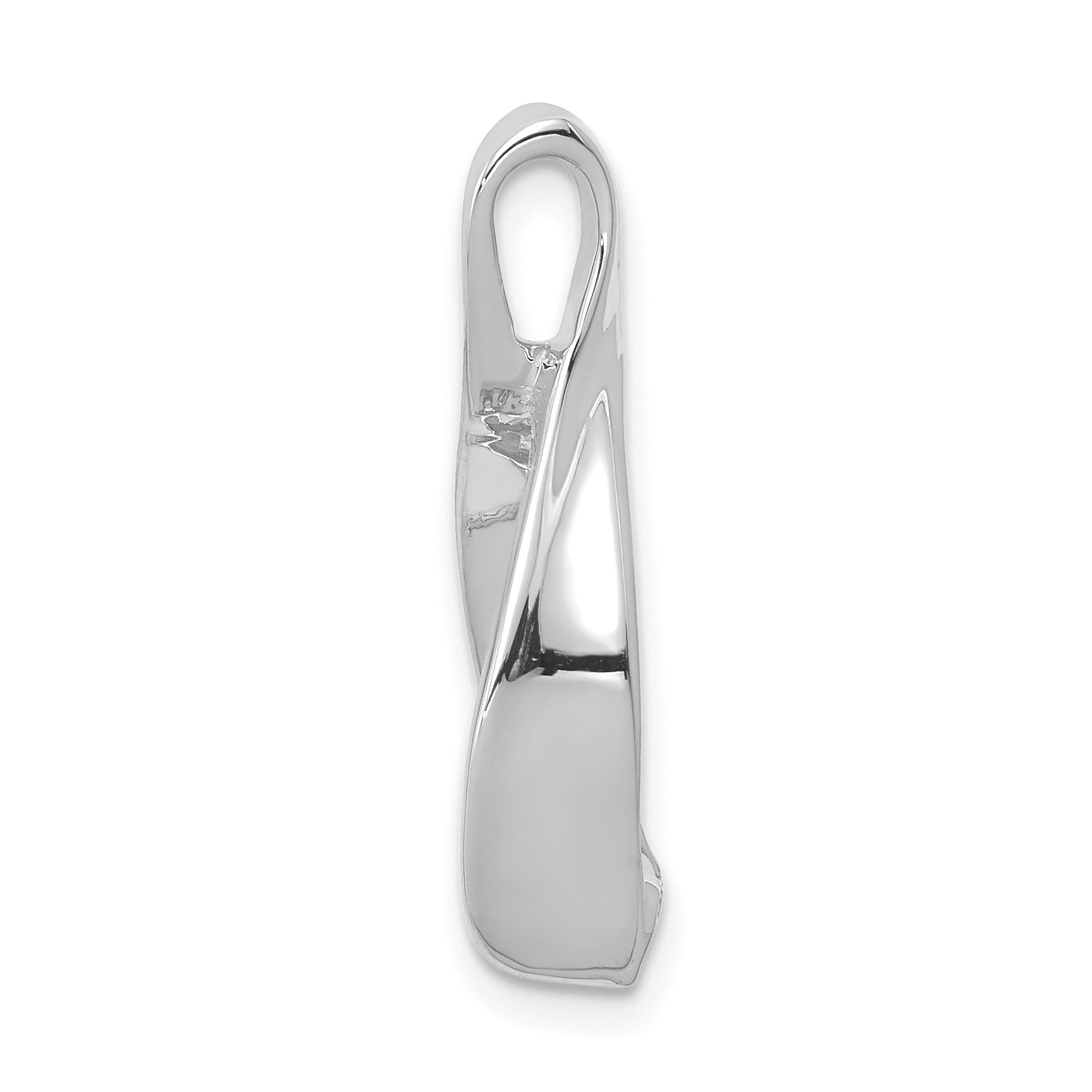 14k White Gold Polished Slide Fits up to 2mm Regular/4mm Fancy or Reversible Omega