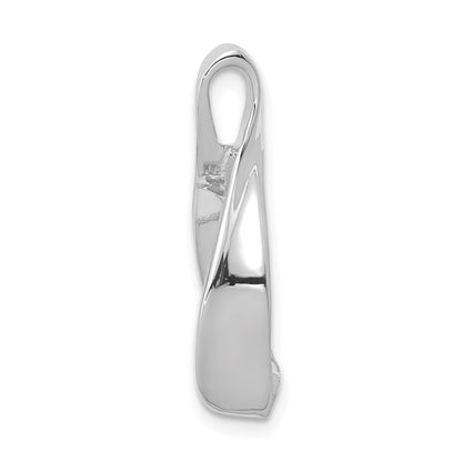 14k White Gold Polished Slide Fits up to 2mm Regular/4mm Fancy or Reversible Omega
