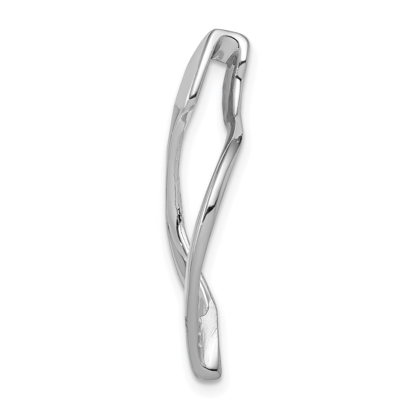 14k White Gold Polished Slide Fits up to 8mm Regular/10mm Fancy or Reversible Omega