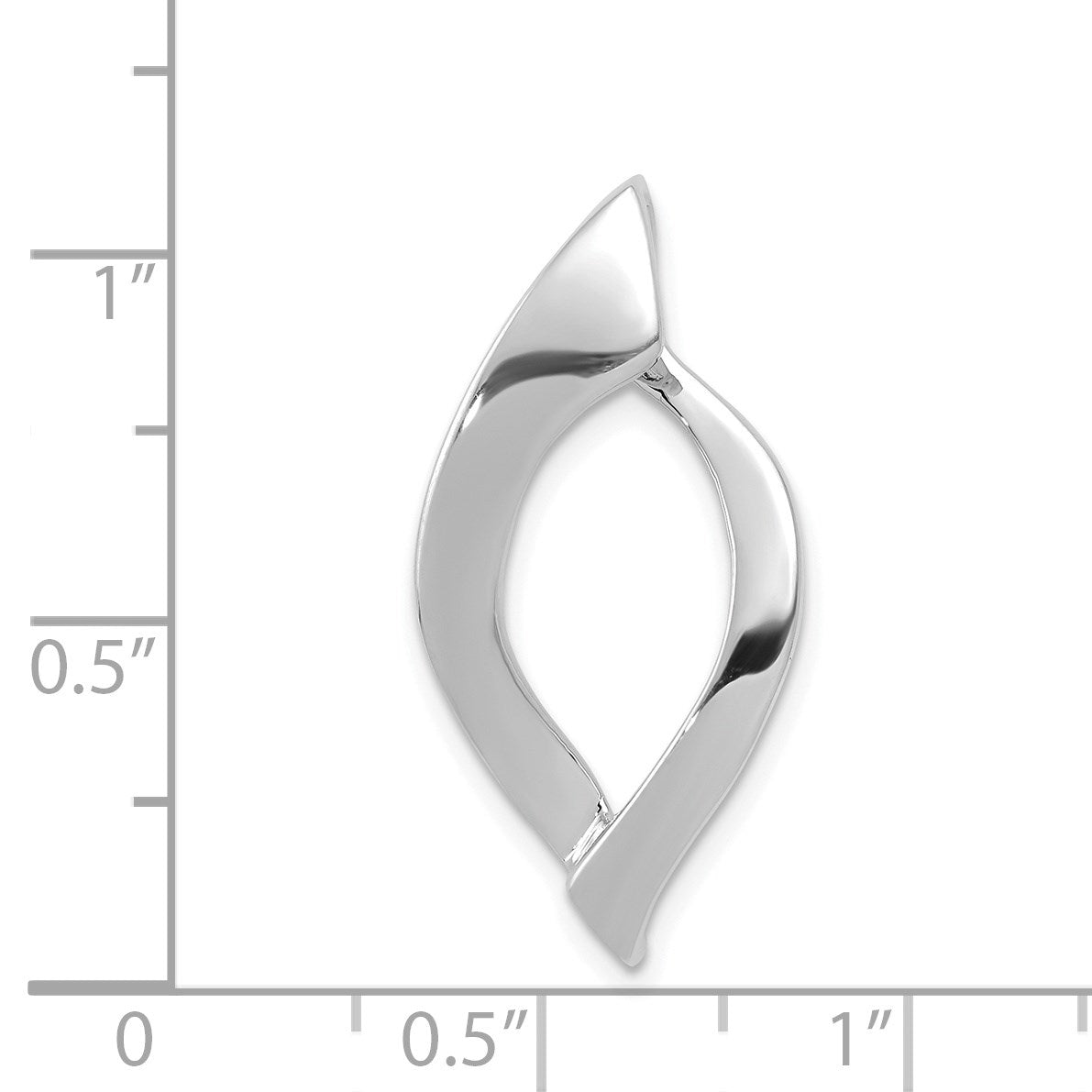 14k White Gold Polished Slide Fits up to 8mm Regular/10mm Fancy or Reversible Omega