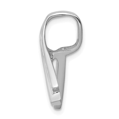 14k White Gold Polished Slide Fits up to 6mm Regular/Fancy/Reversible Omega