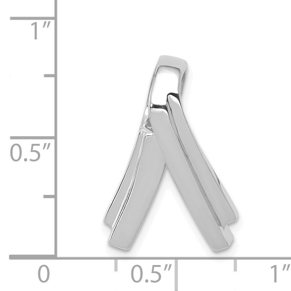 14k White Gold Polished Slide Fits up to 6mm Regular/Fancy/Reversible Omega