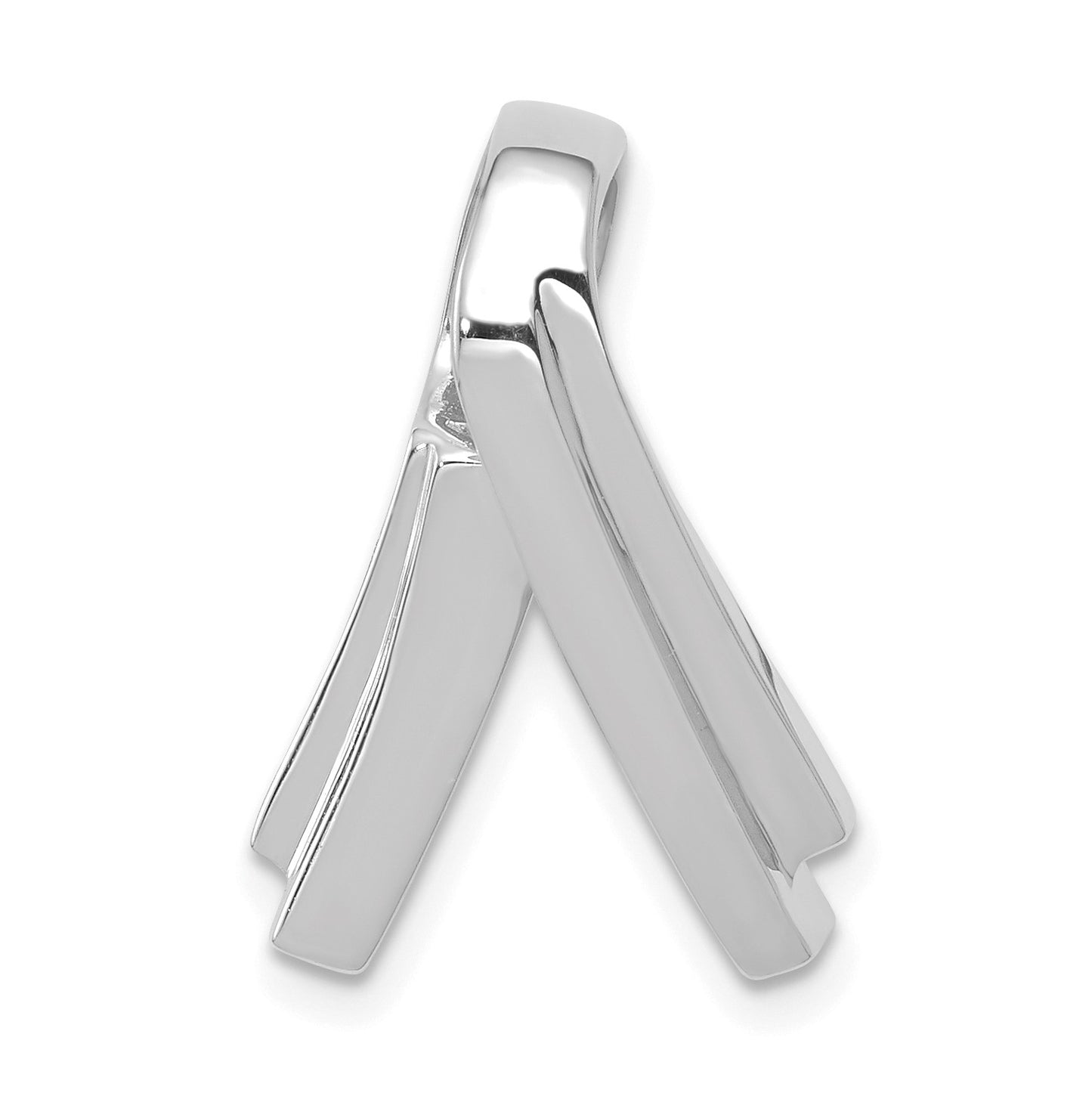 14k White Gold Polished Slide Fits up to 6mm Regular/Fancy/Reversible Omega