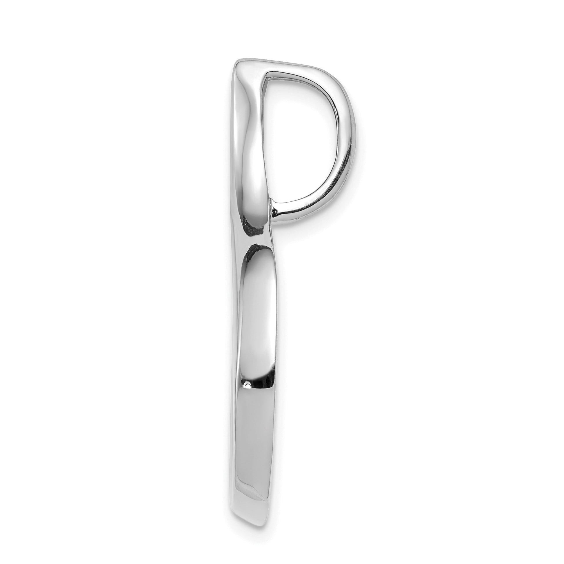 14k White Gold Polished Slide Fits up to 6mm Regular/Fancy/Reversible Omega