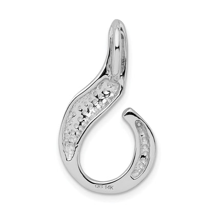 14k White Gold Polished Slide Fits up to 6mm Regular/Fancy/Reversible Omega