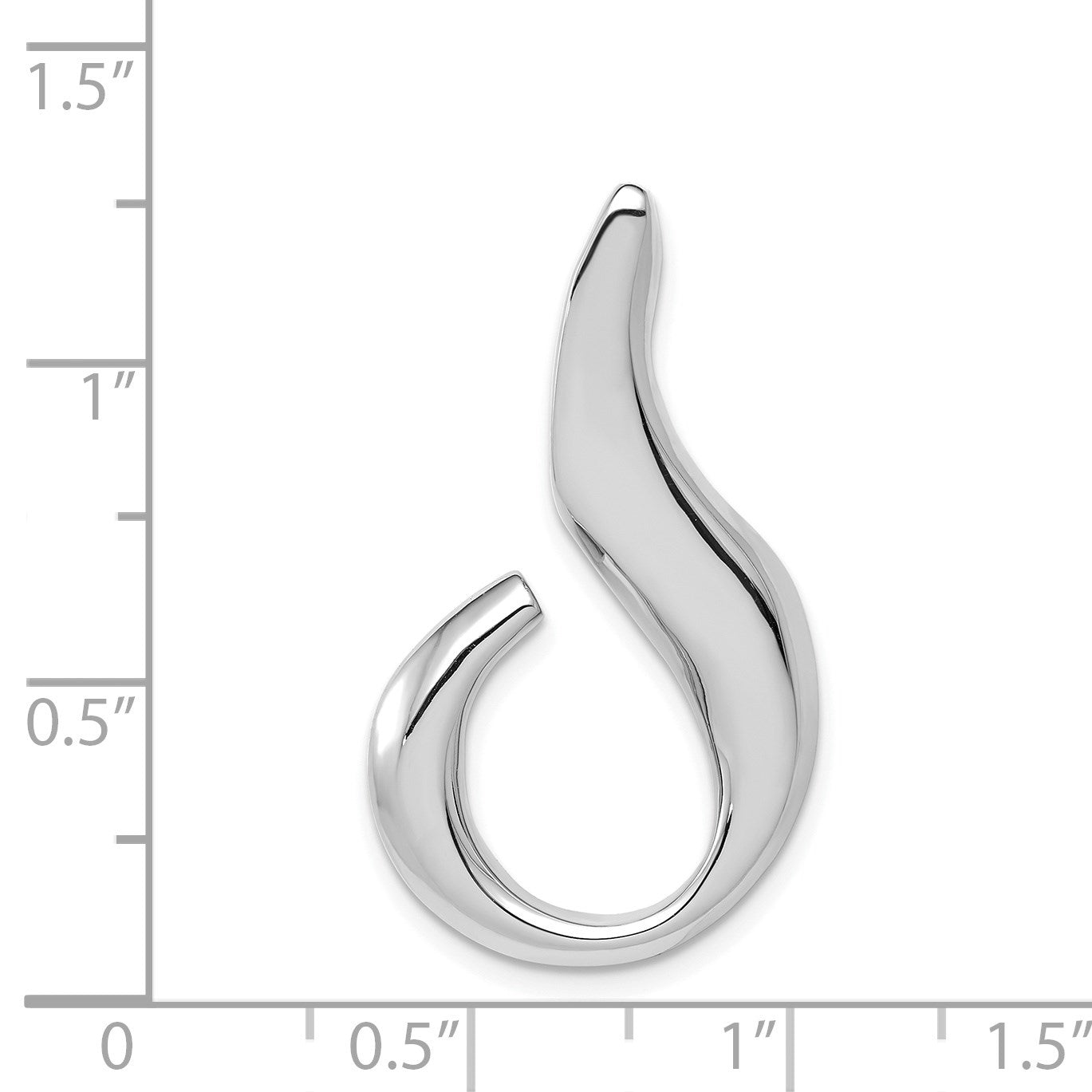 14k White Gold Polished Slide Fits up to 6mm Regular/Fancy/Reversible Omega