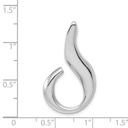 14k White Gold Polished Slide Fits up to 6mm Regular/Fancy/Reversible Omega