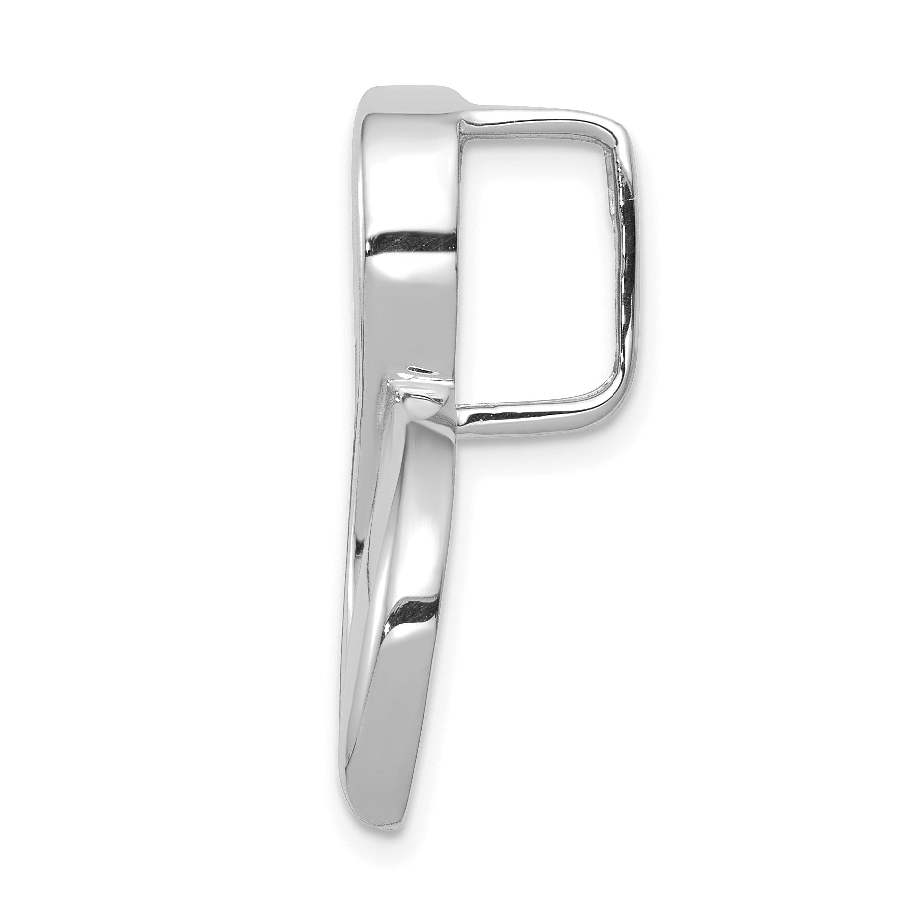 14K White Gold Polished Slide Fits up to 6mm Regular/8mm Fancy or Reversible Omega