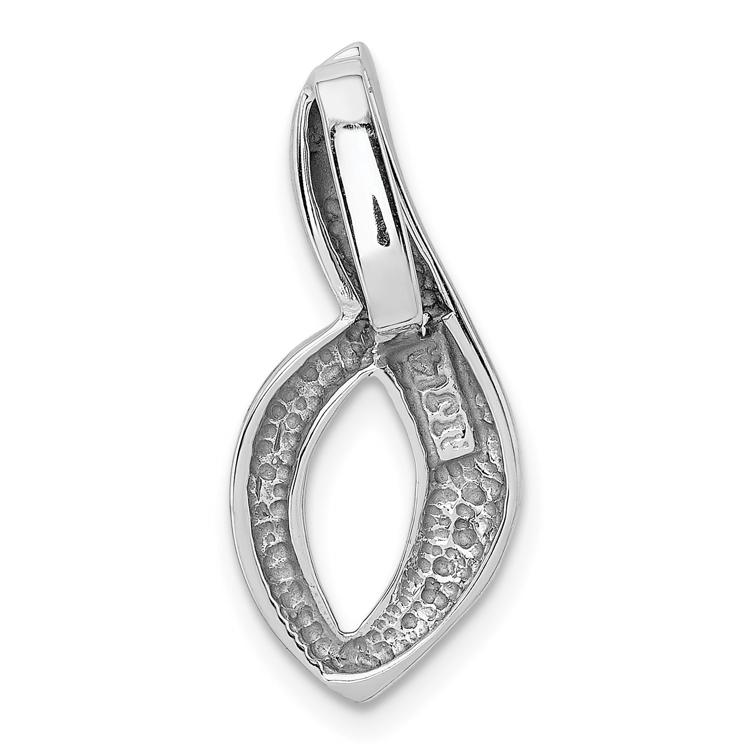 14K White Gold Polished Slide Fits up to 6mm Regular/8mm Fancy or Reversible Omega