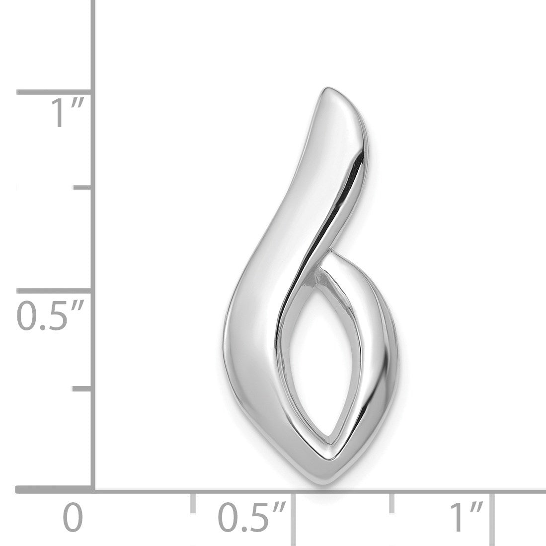 14K White Gold Polished Slide Fits up to 6mm Regular/8mm Fancy or Reversible Omega