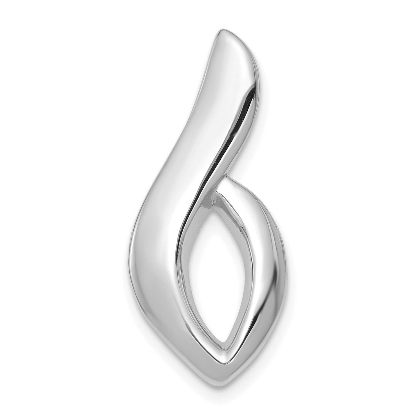 14K White Gold Polished Slide Fits up to 6mm Regular/8mm Fancy or Reversible Omega