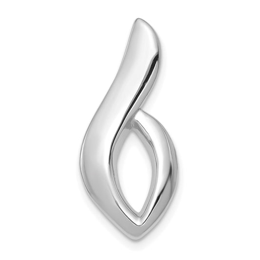 14K White Gold Polished Slide Fits up to 6mm Regular/8mm Fancy or Reversible Omega
