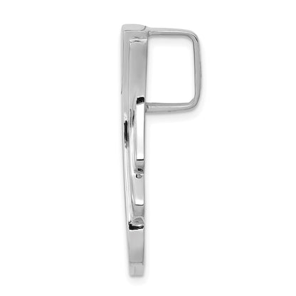 14k White Gold Polished Slide Fits up to 6mm Regular/8mm Fancy or Reversible Omega