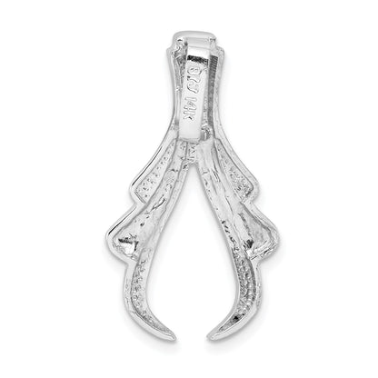 14k White Gold Polished Slide Fits up to 6mm Regular/8mm Fancy or Reversible Omega