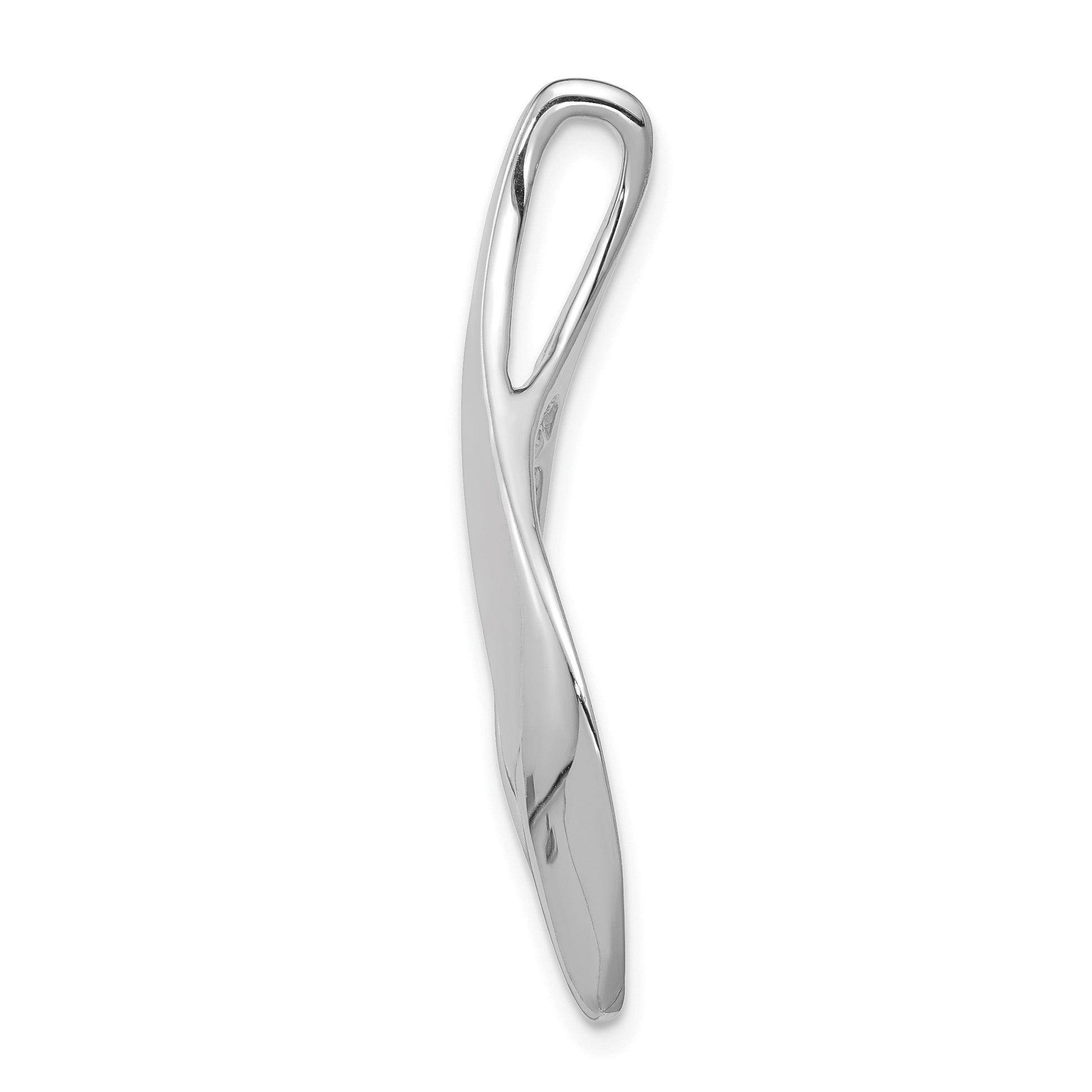 14k White Gold Polished Slide Fits up to 4mm Regular/6mm Fancy or Reversible Omega