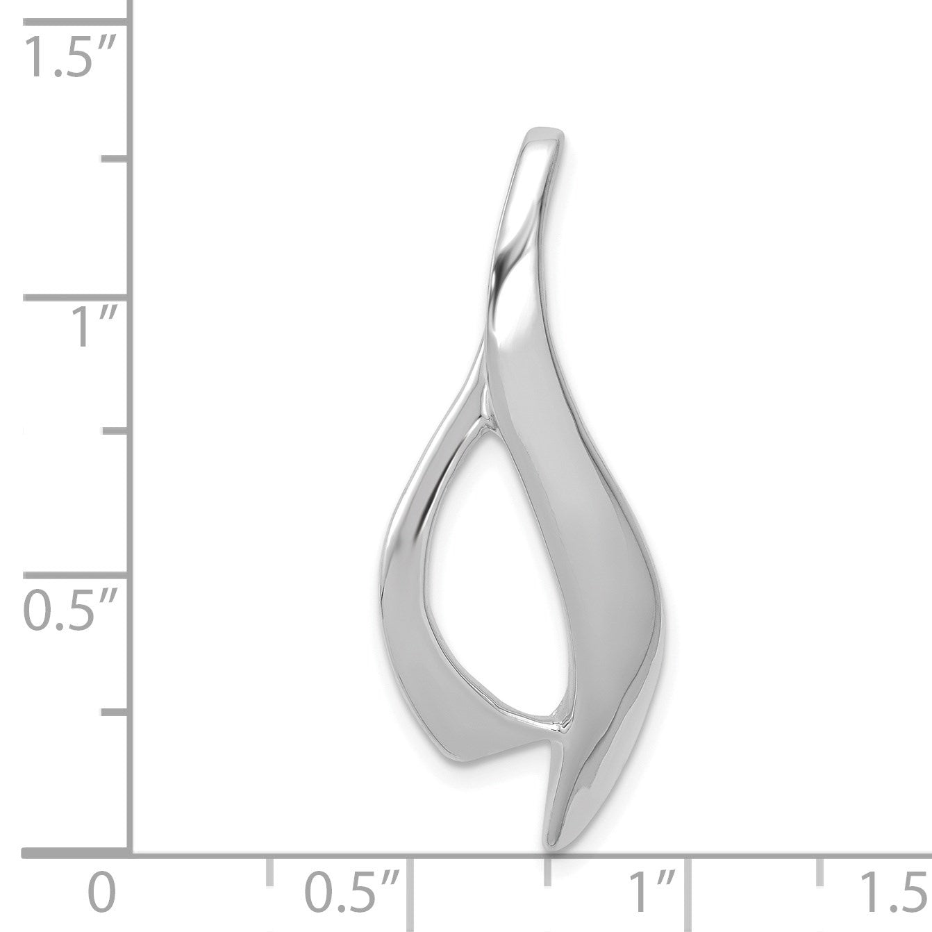 14k White Gold Polished Slide Fits up to 4mm Regular/6mm Fancy or Reversible Omega